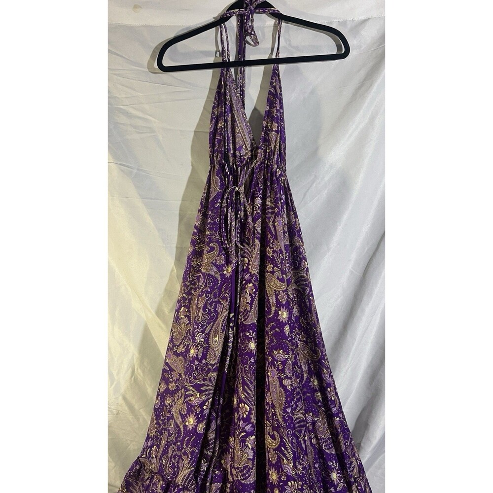 MODA Ibiza Silk Blend Boho Maxi Dress Backless Resort Luxe Vacation Flowy OS